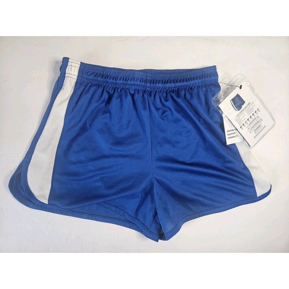 Basketball Shorts Royal Women's White Side Stripe Adult Medium Lined Track Short